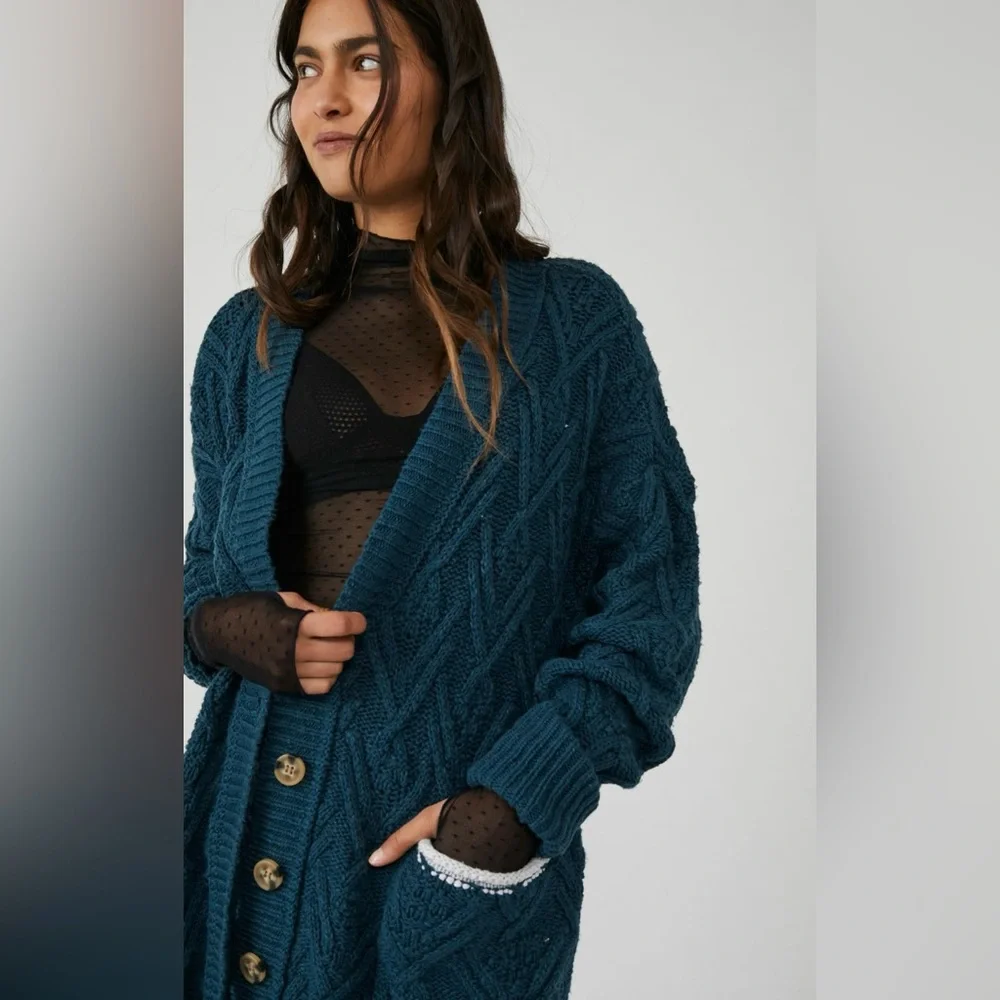 Free People Montana Cable Cardigan